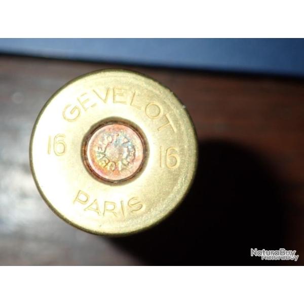 Douille pour collection Gevelot amorc� en carton rouge - calibre 16 - chambr� en 65mm