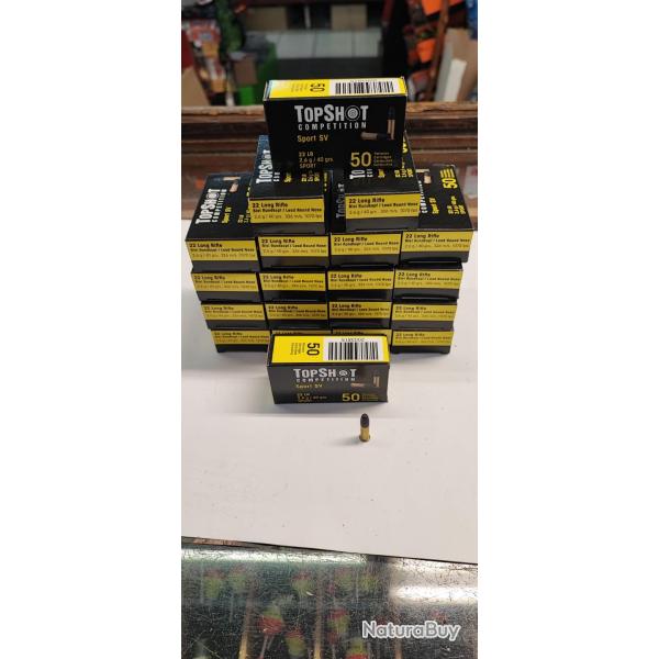 1000 MUNITIONS TOPSHOT COMPETITION 22LR - 40GR SPORT SV- NEUF