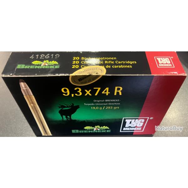 Balles BRENNEKE TUG 9,3x74R 19g 293gr boite de 20