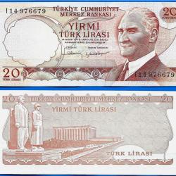 Turquie 20 Lirasi 1974 Billet Lira