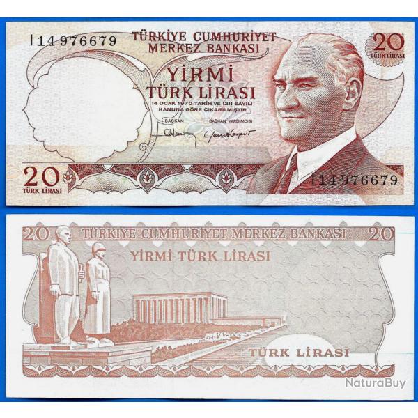Turquie 20 Lirasi 1974 Billet Lira