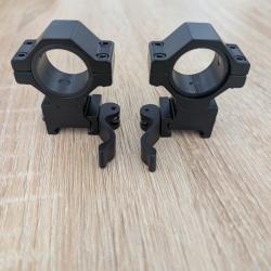 Collier de montage 25,4 et 30 pour rail picatiny