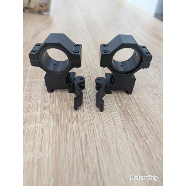 Collier de montage 25,4 et 30 pour rail picatiny