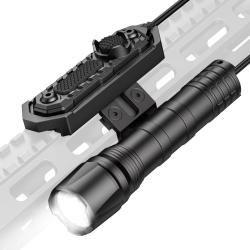 Lampe tactique 1800 lumens rechargeable rail MLOK pression d&eacute;port&eacute;e airsoft