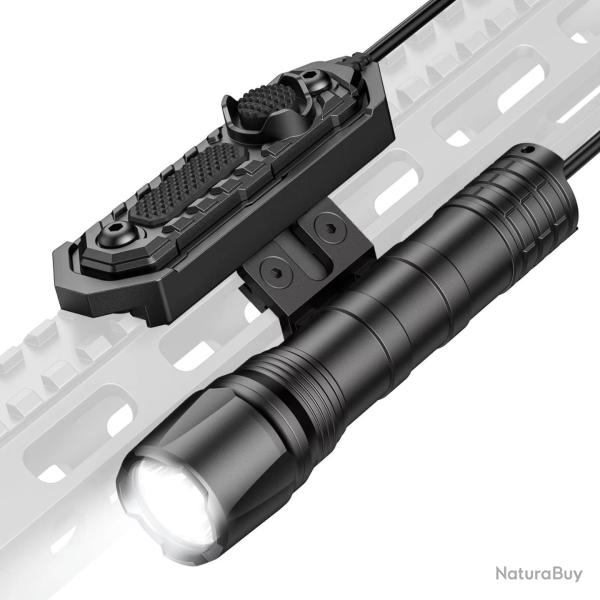 Lampe tactique 1800 lumens rechargeable rail MLOK pression d�port�e airsoft