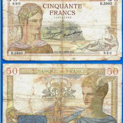 France 50 Francs 1937 Ceres Serie R Billet Franc