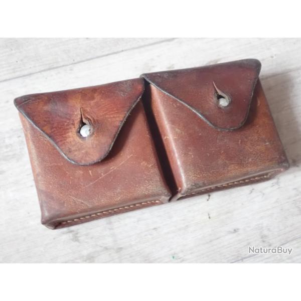 1954 Cartouchi�re en cuir Arm�e Suisse pour fusil ou carabine Schmidt Rubin (Fischer)