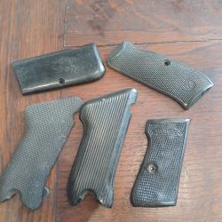Lot de plaquettes pistolet luger Zastava Walter disparates