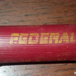 Douille F&eacute;d&eacute;ral en plastique Bordeaux &eacute;crit jaune "BB copper" - calibre 12 - chambr&eacute; en 76mm