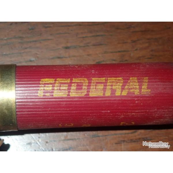 Douille F�d�ral en plastique Bordeaux �crit jaune "BB copper" - calibre 12 - chambr� en 76mm