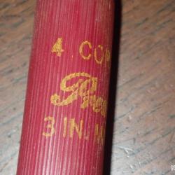 Douille F&eacute;d&eacute;ral en plastique Bordeaux &eacute;crit jaune "4 copper 4" - calibre 12 - chambr&eacute; en 76mm