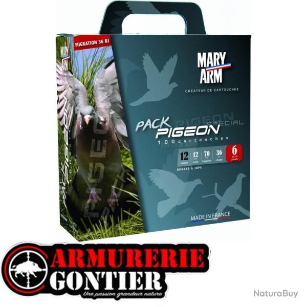 MARYARM PACK 100 cartouches PIGEON 12/70 36G N�6