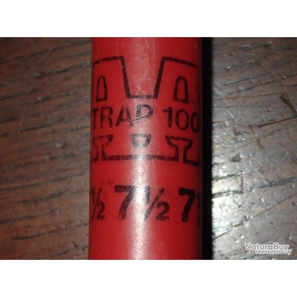 Douille Winchester en plastique rouge - calibre 12 - Trap 100 N�7,5- chambre de 70 mm