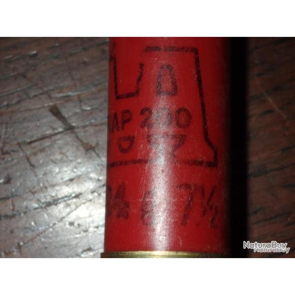 Douille Winchester en plastique rouge - calibre 12 - Trap 200 7,5 24g- chambre de 70 mm