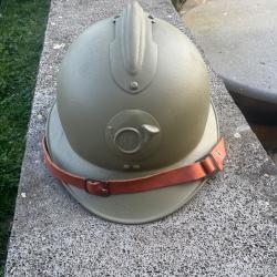Casque adrian mod&egrave;le 1926- chasseurs alpins- tr&egrave;s bon etat