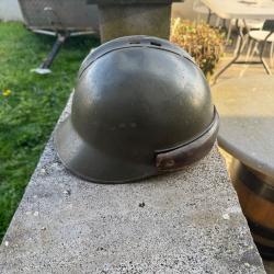 Casque militaire fran&ccedil;ais mod&egrave;le 45- dat&eacute; 1948- complet d'origine