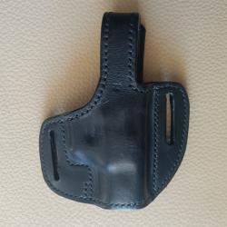 Holster cuir noir pour GLOCK 19, 45, 23, droitier