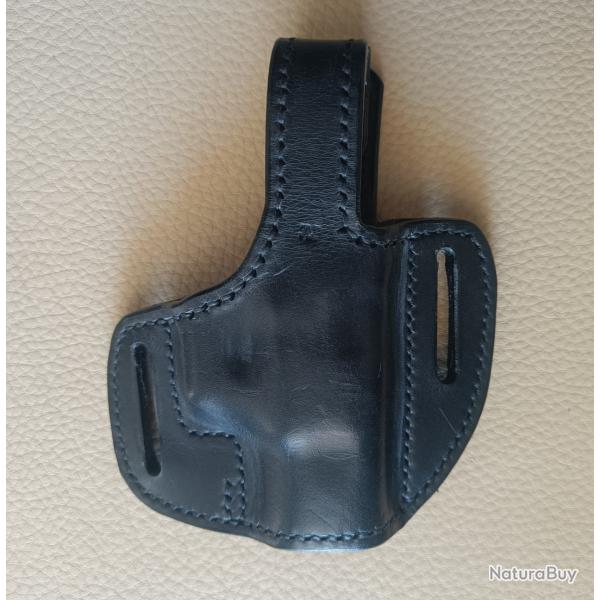 Holster cuir noir pour GLOCK 19, 45, 23, droitier