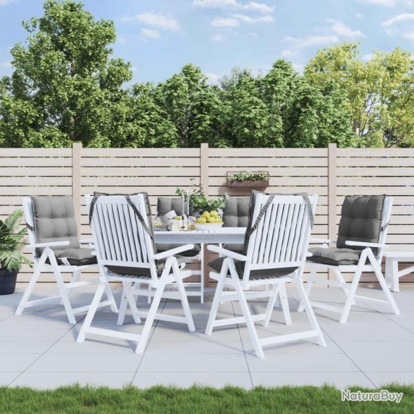 Salon de jardin 6 pcs avec coussins gris clair r�sine tress�e