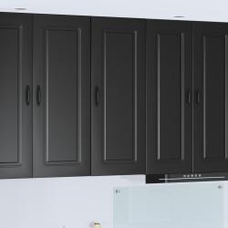 Salon de jardin 6 pcs avec coussins noir r&eacute;sine tress&eacute;e