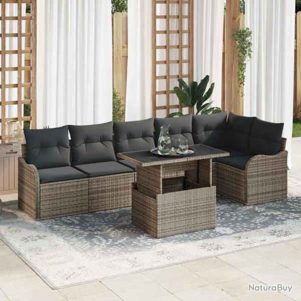 Salon de jardin 12 pcs avec coussins noir r�sine tress�e