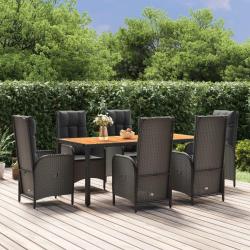 Ensemble de canap&eacute; de jardin 9 pcs Noir et Cr&egrave;me polyrotin