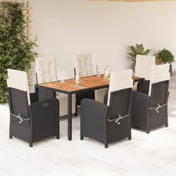 Ensemble de canap&eacute; de jardin 9 pcs Noir Poly rotin