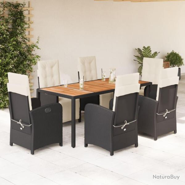Ensemble de canap� de jardin 9 pcs Noir Poly rotin