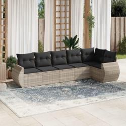 Ensemble de canap&eacute; de jardin avec coussin 8 pcs Noir Poly rotin