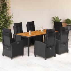 Ensemble de canap&eacute; de jardin 9 pcs Noir Poly rotin