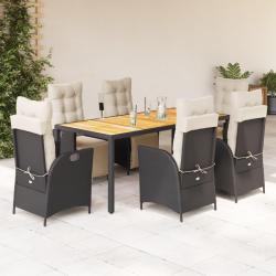 Ensemble de canap&eacute; de jardin 9 pcs Noir Poly rotin