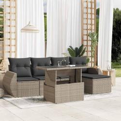 Ensemble de canap&eacute; de jardin avec coussin 8 pcs Noir polyrotin