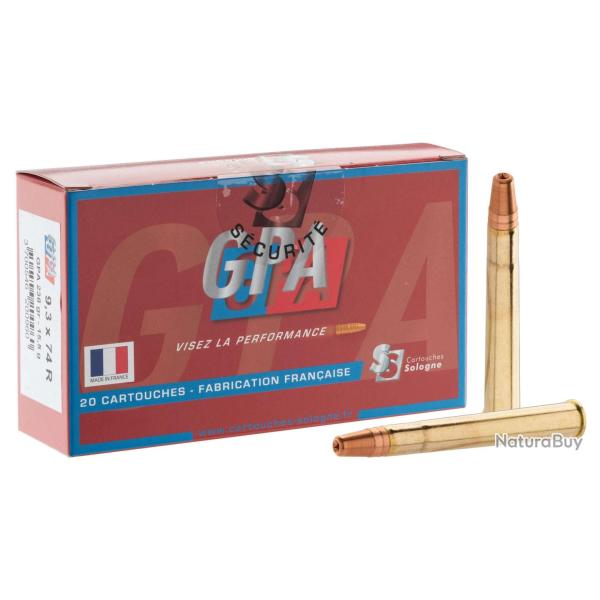 Cartouches � percussion centrale Sologne 9.3 x 74 R � balle GPA