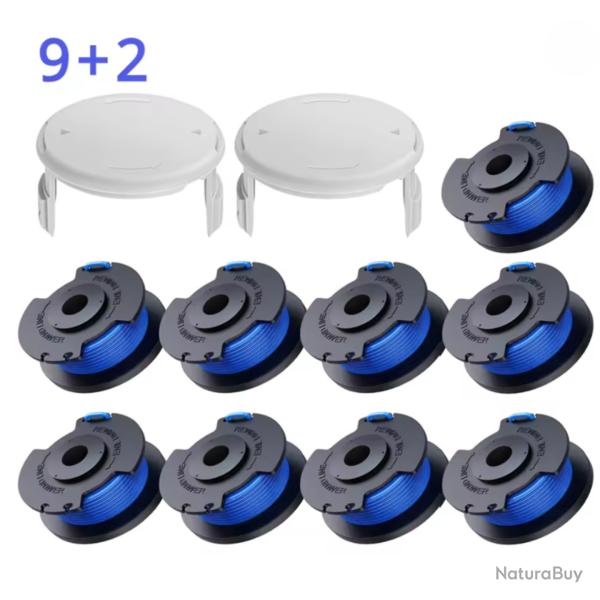 Bobine Fil Coupe Bordure Ryobi One+ 18V 24V 40V 9 Bobines 2 Couvercles Fil Nylon