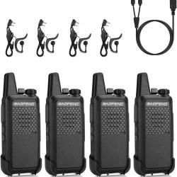 Talkie Walkie Professionnels 4 Pcs Longue Port&eacute;e 3 km 16 Canaux PMR 446 Batterie1500 mA Rechargeable