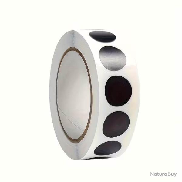 Rouleau 1000 pastilles autocollantes noires 13mm