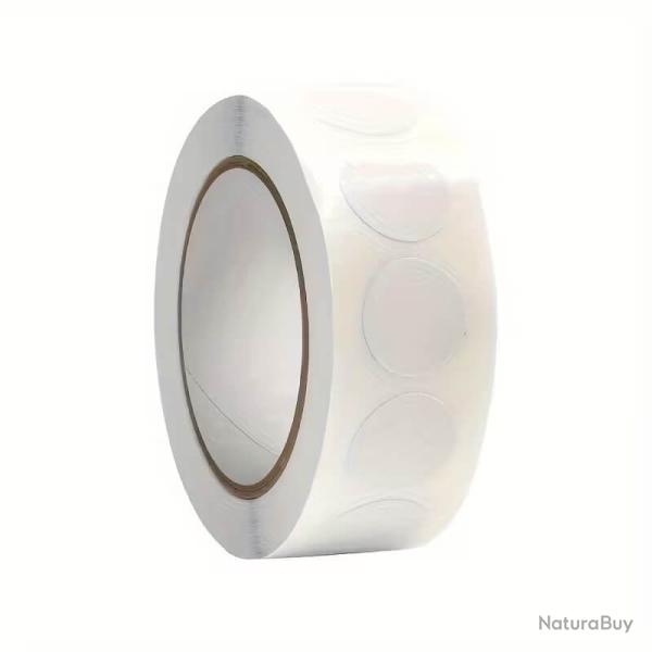 Rouleau 1000 pastilles autocollantes blanches 13mm