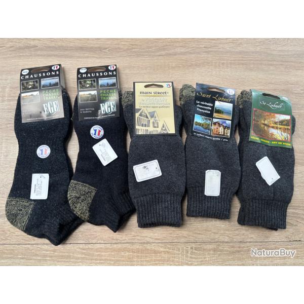 LOT 40 - DESTOCKAGE DE FOLIE chaussettes chaudes hautes en laine made in france super prix encheres