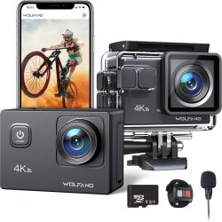 Cam&eacute;ra Sport 4K Micro SD 32GB &Eacute;tanche 40m 30FPS 2 Batteries 1050mAh WiFi 20 MP EIS Anti-Vibration