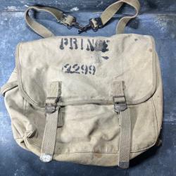 Musette US Army M-1936 WW2 originale nominative avec sangle. Militaire Militaria. Sac sacoche