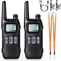 Lot de 2 Talkie Walkie 16 Canaux &Eacute;cran LCD Vox CTCSS Longue Port&eacute;e Batterie 1500 mA Casque Lampe LED