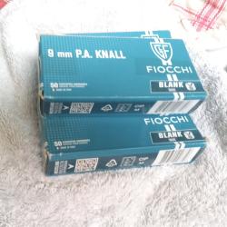 Vends Munition Fiocchi 9mm PAK. 3 boites (150) prix anti-inflation INEDIT