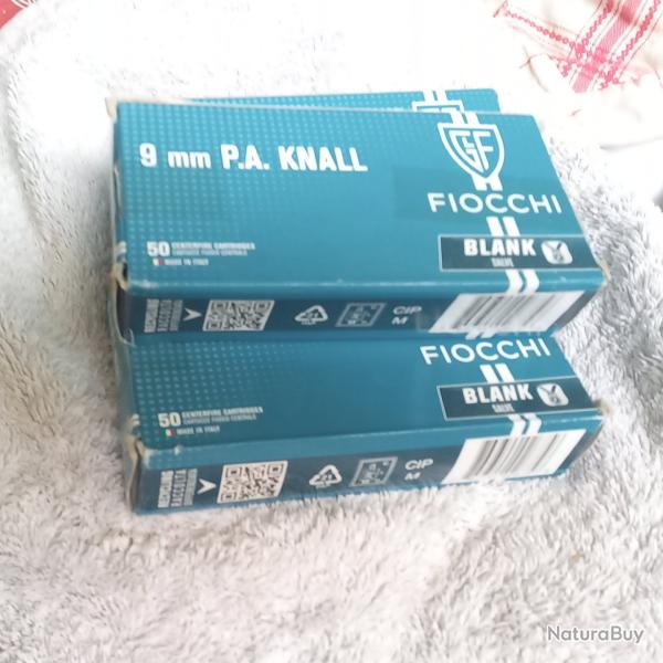 Vends Munition Fiocchi 9mm PAK. 3 boites (150) prix anti-inflation INEDIT