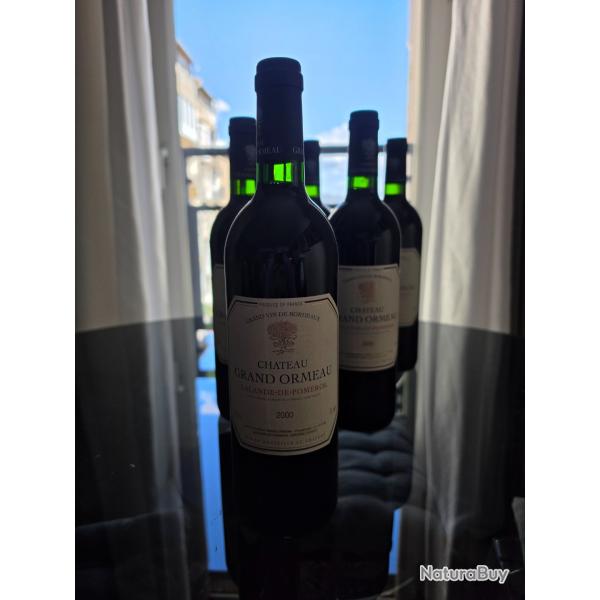Une caisse de 6 bouteilles ch�teau de grand ormeaux la lande de Pomerol