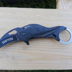 Couteau Bull - Noir - Lame 6cm, produit neuf, issu de collection personnelle