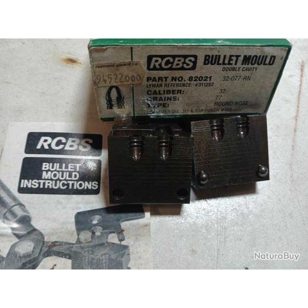 MOULE A BALLE RCBS  DOUBLE CAVITES .  CALIBRE 32. DIAMETRE 311 77 GRAINS .