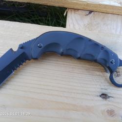 Couteau karambit (Griffe) - Noir - lame 8cm, produit neuf, issu de collection personnelle