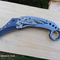 Couteau karambit Chauve mort - Noir/gris - lame 7cm, produit neuf, issu de collection personnelle