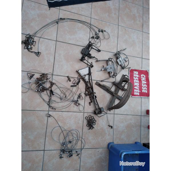 Tr�s beau lot de pi�ges Beslile, pi�ge � oeuf, billard, collets