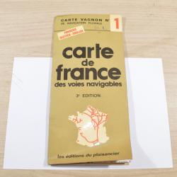 Carte Vagnon N&deg;1 de Navigation fluviale Fran&ccedil;ais Allemand Anglais 3 edition France vintage (5)